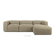 Modulares Ecksofa aus sandgrauem Gewebestoff, rechts