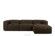 Modulares Ecksofa aus braunem Gewebestoff, rechts