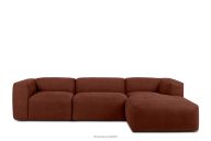 Modulares Ecksofa aus orangem Gewebestoff, rechts