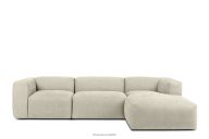 Modulares Ecksofa aus ecrufarbenem Gewebestoff, rechts