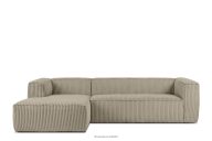 Großes beiges Ecksofa mit Kordstoff links