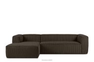 Großes braunes Ecksofa mit Kordstoff links