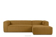 Großes gelbes Ecksofa aus Kordstoff, rechts