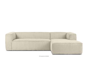 FEROX, https://konsimo.de/kollektion/ferox/ Großes cremefarbenes Ecksofa mit Kordstoff rechts cremefarben - Foto