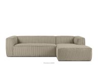 Großes beiges Ecksofa mit Kordstoff rechts