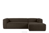 Großes braunes Ecksofa mit Kordstoff rechts