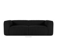 Großes schwarzes Sofa aus Kordstoff
