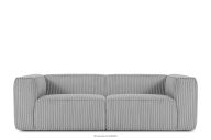 Großes hellgraues Sofa aus Kordstoff