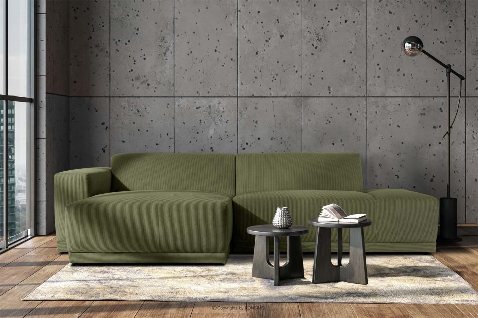 MUDI Lounge-Ecksofa links im Boho-Stil in khakigrün khaki - Foto 1