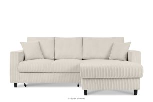 EGRET, https://konsimo.de/kollektion/egret/ Klappbares Ecksofa auf Beinen in Kordstoff Creme rechts cremefarben - Foto