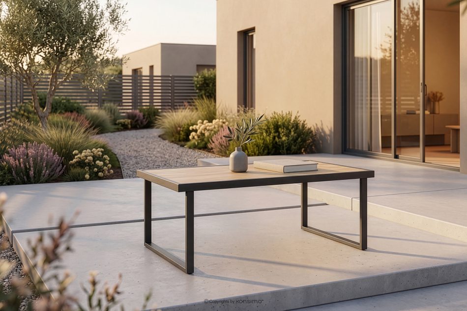 TRIBO Anthrazitfarbenes Stahl-Gartenset im Industriestil für 4 Personen anthrazit/beige - Foto 23