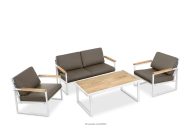 Stahl-Gartenset im Industriestil, weiß, für 4 Personen