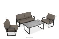 Anthrazitfarbenes Terrassenmöbel-Set aus Stahl