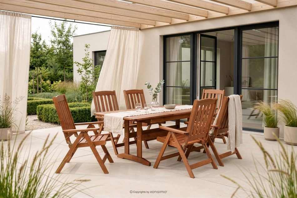 ALCES Klapptisch für den Garten aus massivem Kiefernholz braun - Foto 12