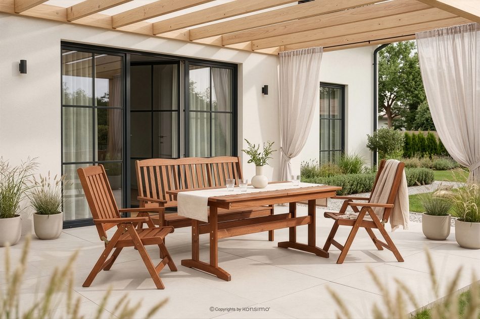 ALCES Klapptisch für den Garten aus massivem Kiefernholz braun - Foto 13