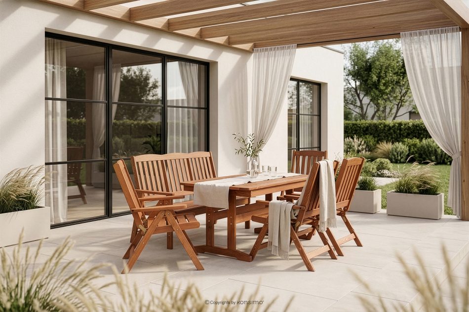 ALCES Klapptisch für den Garten aus massivem Kiefernholz braun - Foto 11