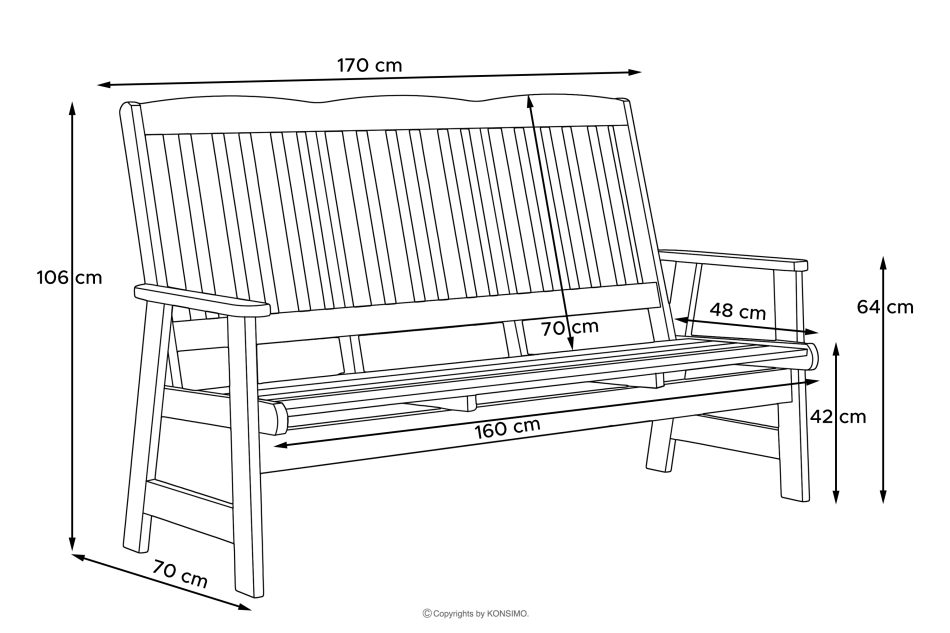 ALCES Gartenmöbelset aus massivem Kiefernholz für 5 Personen braun - Foto 35