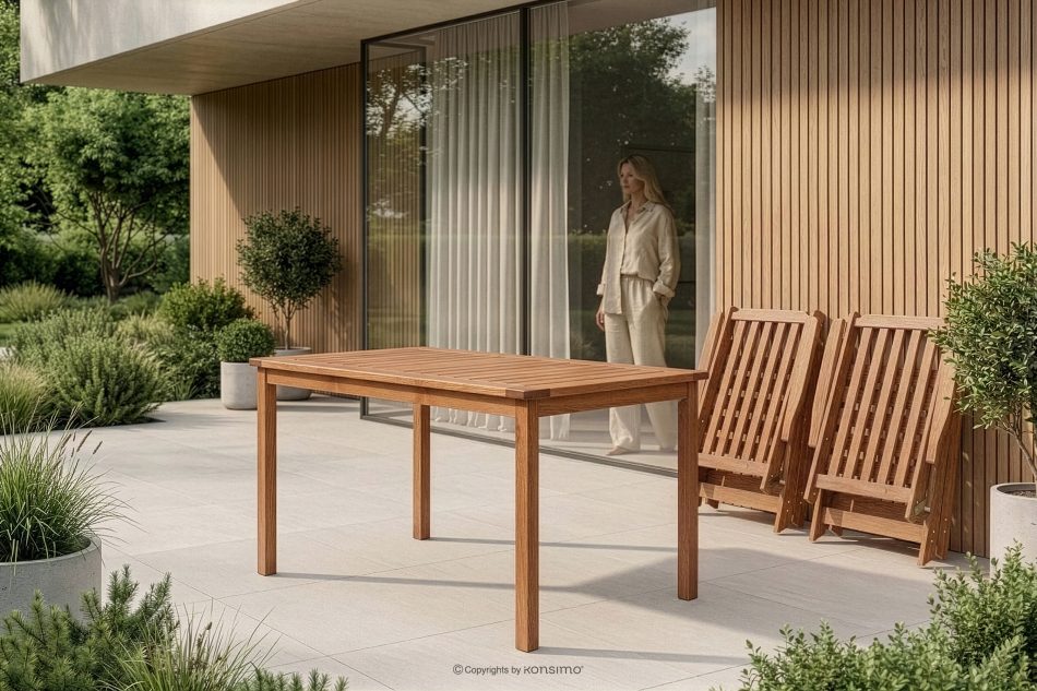 NYCTERE Gartentisch aus Kiefernholz braun - Foto 5