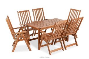 NYCTERE, https://konsimo.de/kollektion/nyctere/ Gartentisch und Stühle Set für 6 Personen braun - Foto