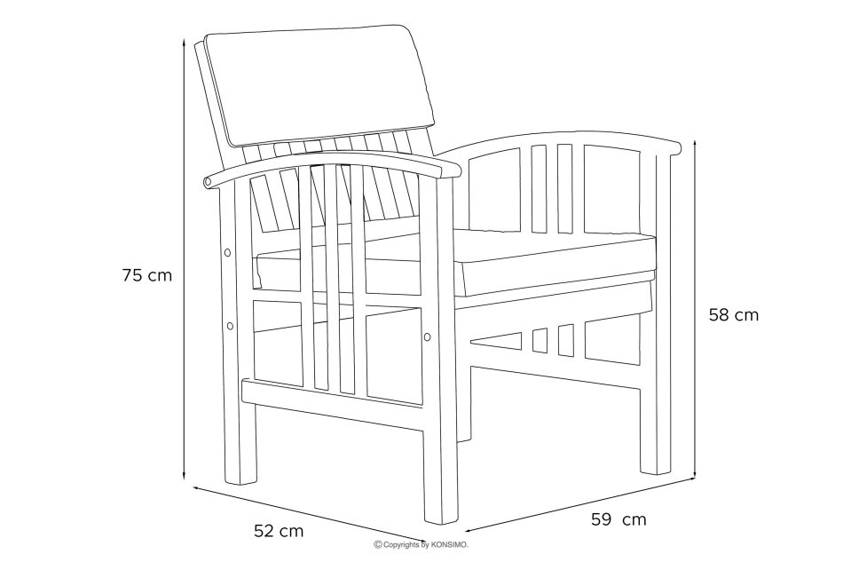 TIMIDUS Gartenmöbelset in Holz für 4 Personen braun - Foto 20