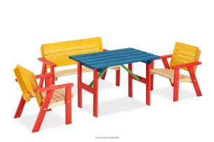 PECARI, https://konsimo.de/kollektion/pecari/ Buntes Gartenset für Kinder rot/blau/gelb/braun - Foto