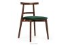 Vintage-Stuhl aus Velours-Stoff/Nussbaumholz medium dunkelgrün
