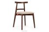 Stuhl im Vintage-Stil Creme Velours Nussbaum mittel