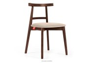 Stuhl im Vintage-Stil Creme Velours Nussbaum mittel