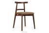 Vintage-Stuhl beige Velours Nussbaum mittel