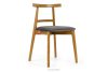 Vintage-Stuhl aus Velours-Stoff/hellem Eichenholz grau
