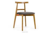 Vintage-Stuhl aus Velours-Stoff/hellem Eichenholz grau