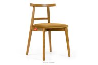Vintage-Stuhl aus Velours-Stoff/hellem Eichenholz gelb