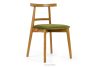 LILIO Vintage-Stuhl aus Velours-Stoff/hellem Eichenholz olivfarben oliv/hell Eiche - Foto 1