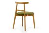 LILIO Vintage-Stuhl aus Velours-Stoff/hellem Eichenholz olivfarben oliv/hell Eiche - Foto 4