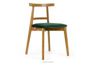 Vintage-Stuhl aus Velours-Stoff/hellem Eichenholz dunkelgrün