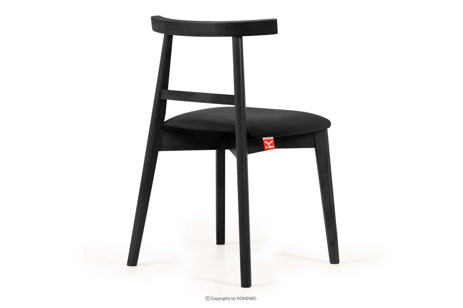 LILIO Vintage-Stuhl aus Velours-Stoff schwarz schwarz/schwarz - Foto 3