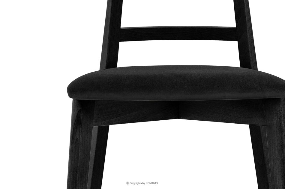 LILIO Vintage-Stuhl aus Velours-Stoff schwarz schwarz/schwarz - Foto 4