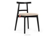 Vintage-Stuhl aus Velours-Stoff cremefarben