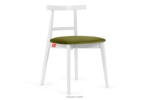 LILIO, https://konsimo.de/kollektion/lilio/ Vintage-Stuhl aus Velours-Stoff weiß/olivgrün oliv/weiß - Foto