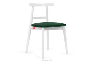 LILIO, https://konsimo.de/kollektion/lilio/ Vintage-Stuhl aus Velours-Stoff weiß/dunkelgrün dunkelgrün/weiß - Foto