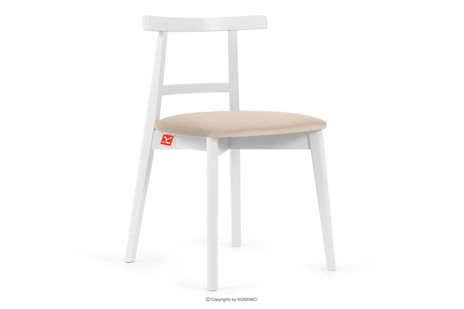 LILIO Vintage-Stuhl aus Velours-Stoff weiß/cremefarben creme/weiß - Foto 0