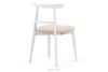 LILIO Vintage-Stuhl aus Velours-Stoff weiß/cremefarben creme/weiß - Foto 4