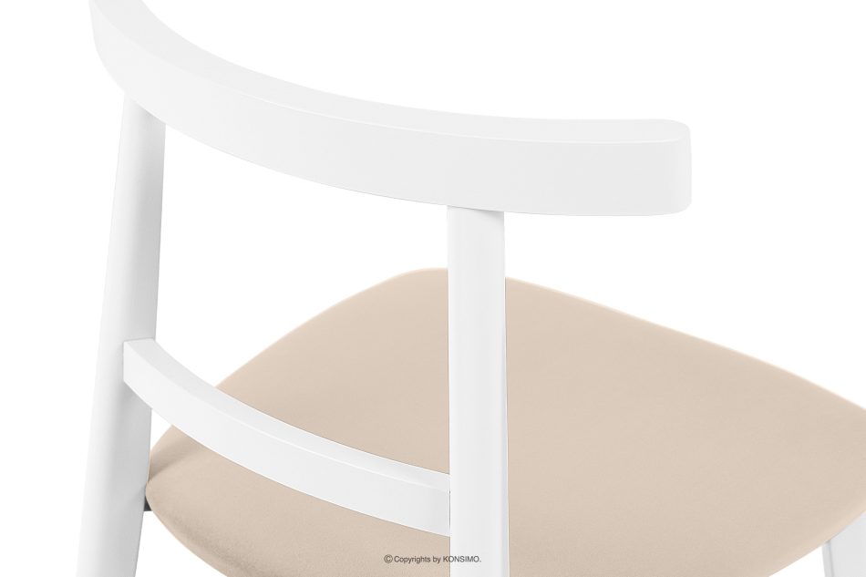 LILIO Vintage-Stuhl aus Velours-Stoff weiß/cremefarben creme/weiß - Foto 6