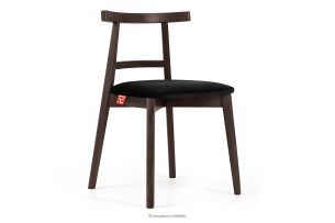 LILIO, https://konsimo.de/kollektion/lilio/ Vintage-Stuhl aus Velours-Stoff/dunkelem Nussbaumholz schwarz schwarz/dunkel nussbaum - Foto