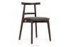 Vintage-Stuhl aus Velours-Stoff/dunkelem Nussbaumholz grau