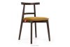Vintage-Stuhl aus Velours-Stoff/dunkelem Nussbaumholz gelb
