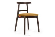 Vintage-Stuhl aus Velours-Stoff/dunkelem Nussbaumholz gelb