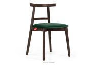 Vintage-Stuhl aus Velours-Stoff/dunkelem Nussbaumholz dunkelgrün