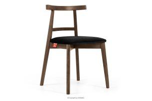LILIO, https://konsimo.de/kollektion/lilio/ Vintage-Stuhl aus Velours-Stoff/Lefkas-Eichenholz schwarz schwarz/eiche lefkas - Foto
