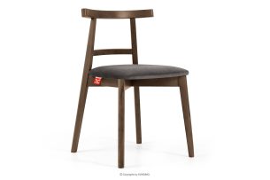 LILIO, https://konsimo.de/kollektion/lilio/ Vintage-Stuhl aus Velours-Stoff/Lefkas-Eichenholz grau grau/eiche lefkas - Foto